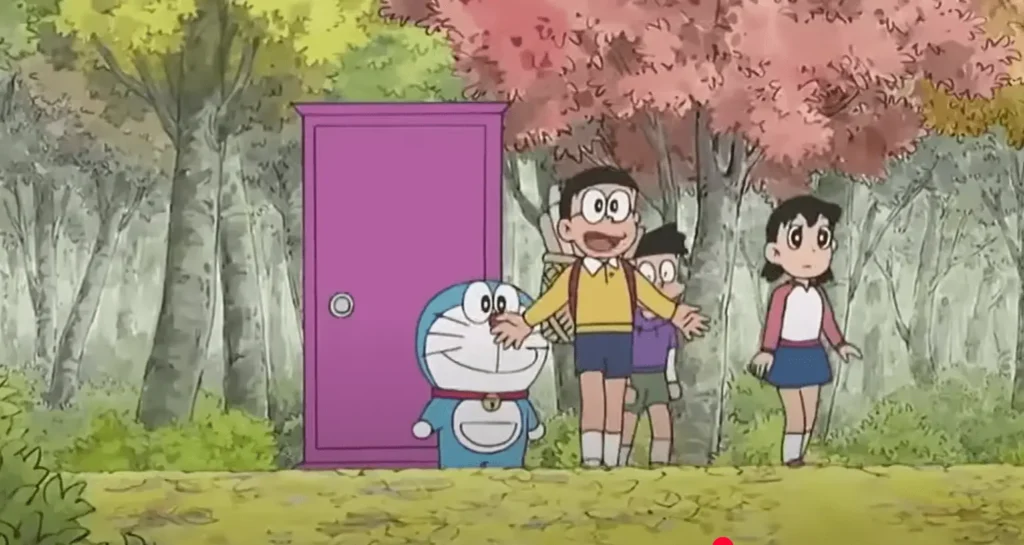 Download Doraemon X APK 1.3c Latest Android Version 2026 6 Doraemon, Nobita, Shizuka, and Suneo on an Adventure using the anywhere door during gameplay