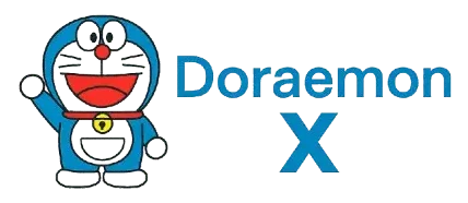 Official Website Logo Doraemon Character with X Alphabet
